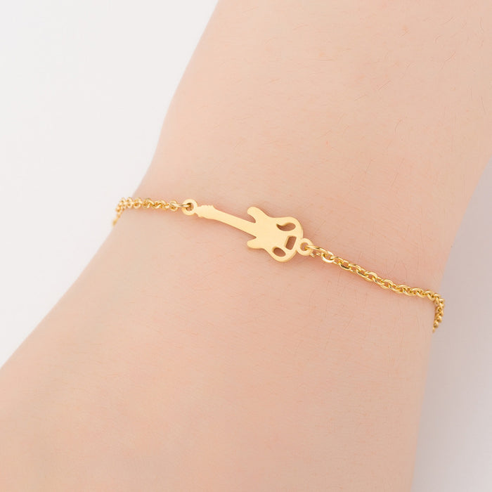 Simone violin charm bracelet, front view