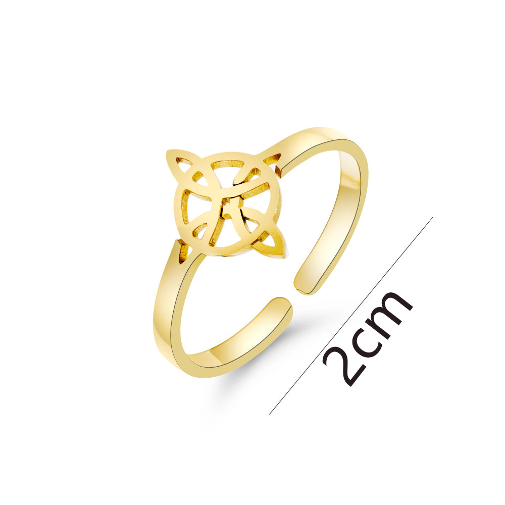 Celtic Ring Witchcraft Amulet Stainless Steel Adjustable - Beauty Accessories
