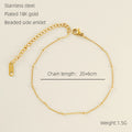 Stainless Steel Fashion Side Clip Bead Necklace Anklet - Beauty Accessories