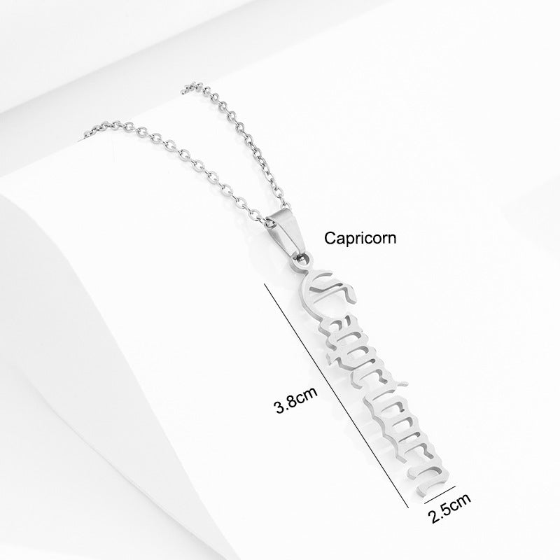 Stainless Steel Zodiac Necklace - Beauty Accessories