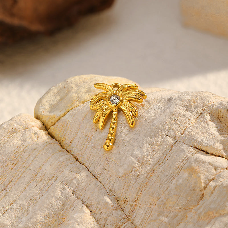 Stainless Steel Coconut Tree Pendant - Beauty Accessories