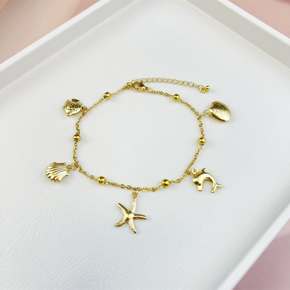 Ocean Series Stainless Steel Women's Anklet - Beauty Accessories