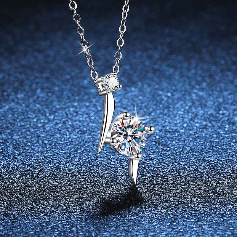 S925 Sterling Silver Necklace Moissanite Clavicle Chain - Beauty Accessories
