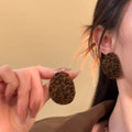 Vintage Tortoiseshell Resin C-Hoop Earrings - Beauty Accessories