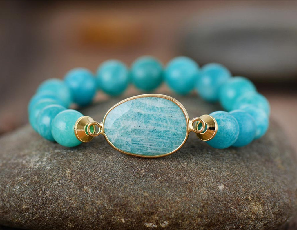 Red Grain Faceted Stone Elastic Bracelet - Beauty Accessories