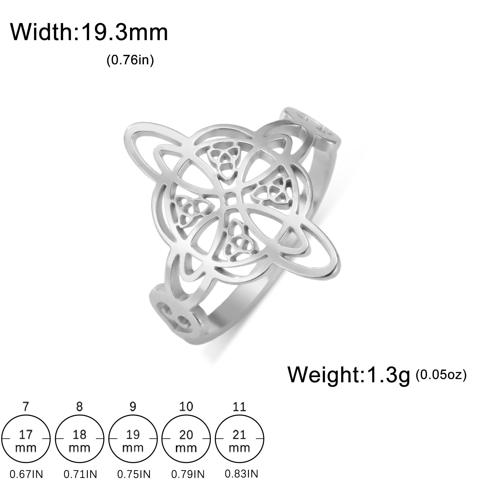 Cut Titanium Steel Witch Knot Men And Women Stainless Steel Ring