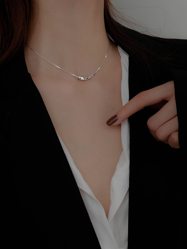 Necklace Female S925 Sterling Silver Transfer Beads Clavicle Chain - Beauty Accessories