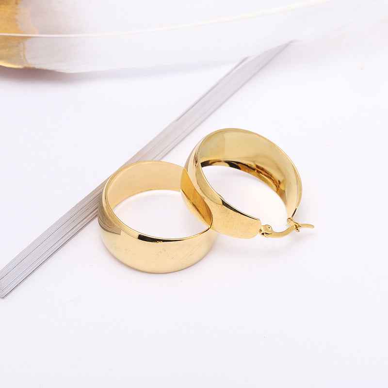 Stainless Steel Exaggerated Round Earrings