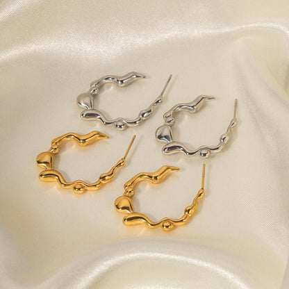 Stainless Steel Irregular Earrings - Beauty Accessories