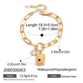 Classic 18K Gold Stainless Steel White Zircon Jewelry - Beauty Accessories