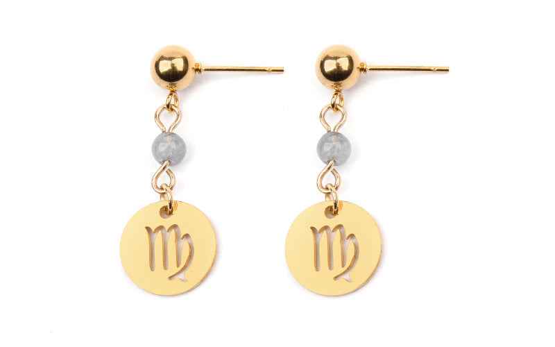Stainless Steel Twelve Constellation Earrings - Beauty Accessories
