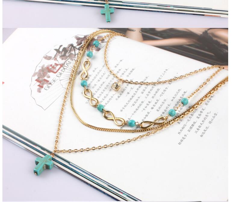 Boho Turquoise Cross Chic Necklace - Beauty Accessories
