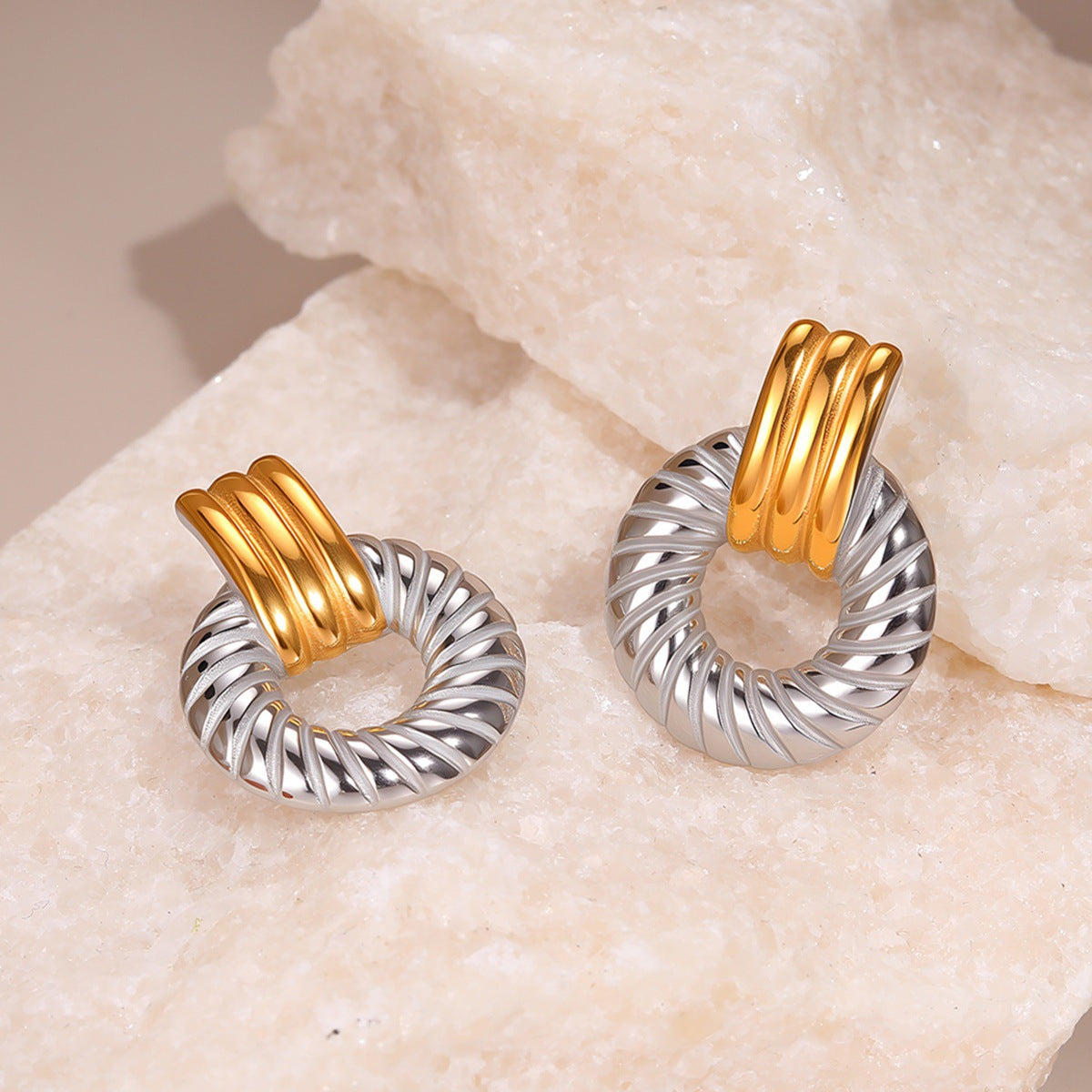 Stainless Steel Simple Design Earrings - Beauty Accessories