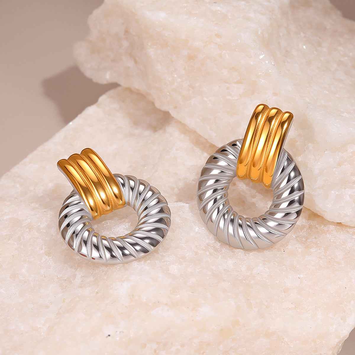 Stainless Steel Simple Design Earrings