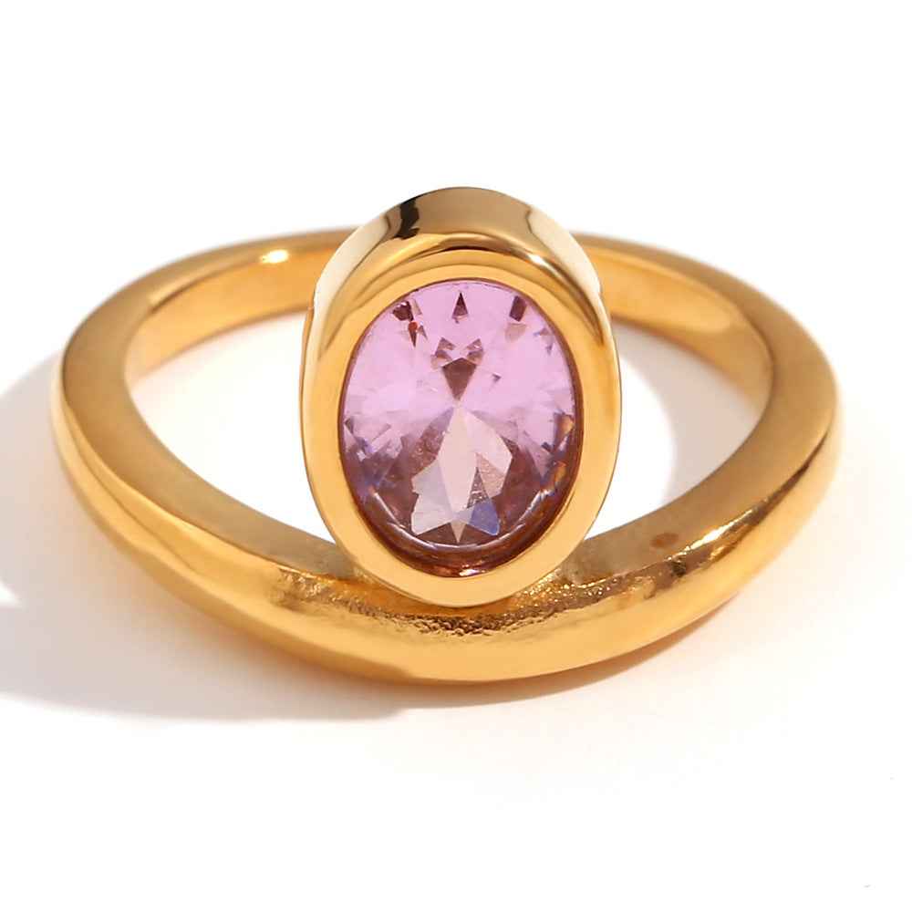 Minimalist Niche Personality Stainless Steel 18K Ring For Women - Beauty Accessories