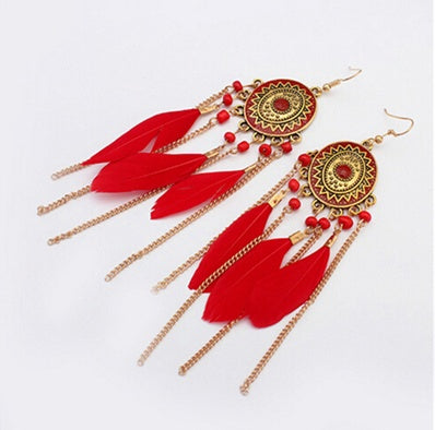 Bohemian feather earrings - Beauty Accessories