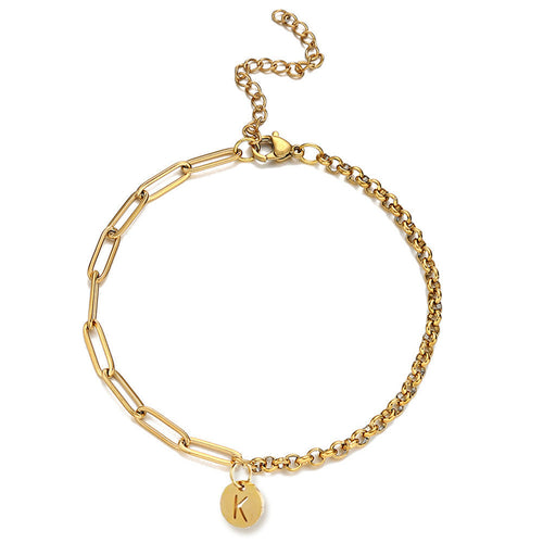 Fashionable And Simple Stainless Steel Letter Bracelet - Beauty Accessories