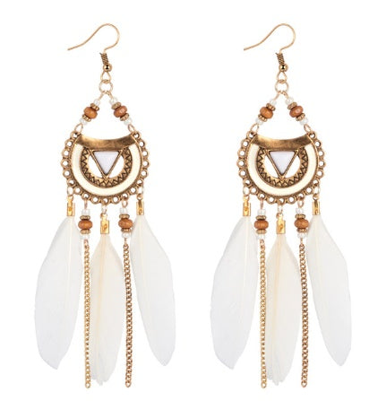 Bohemian feather earrings - Beauty Accessories