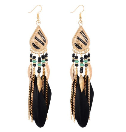Bohemian feather earrings - Beauty Accessories