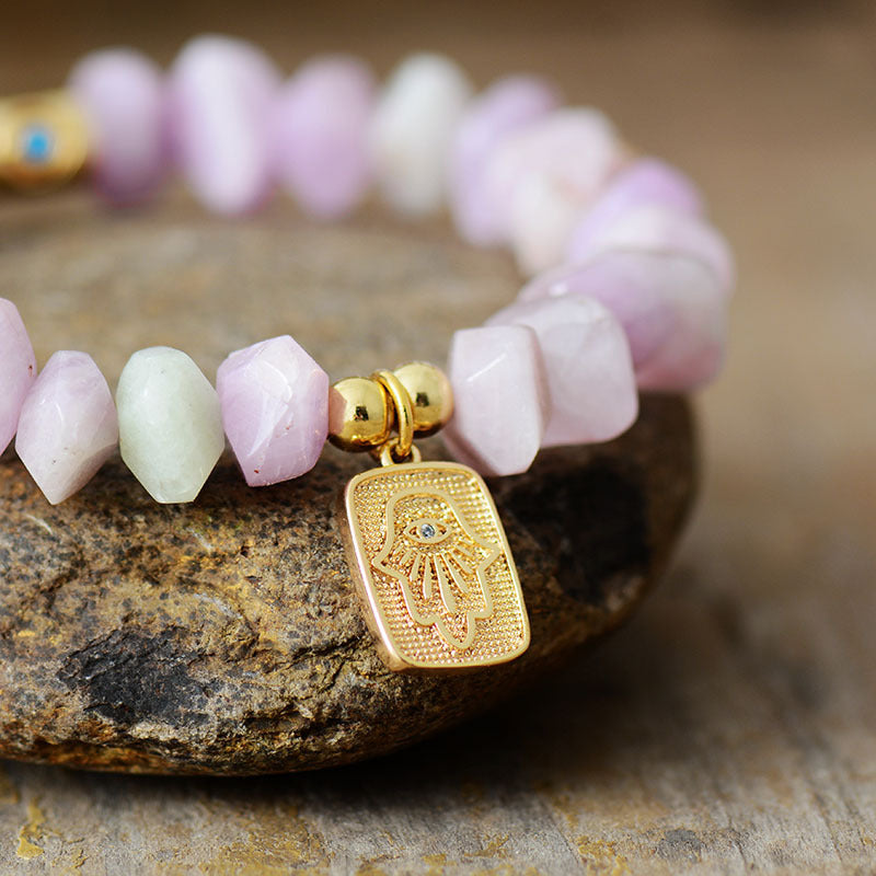 Bohemian Natural Stone Crystal Handmade Elastic Beaded Bracelet - Beauty Accessories