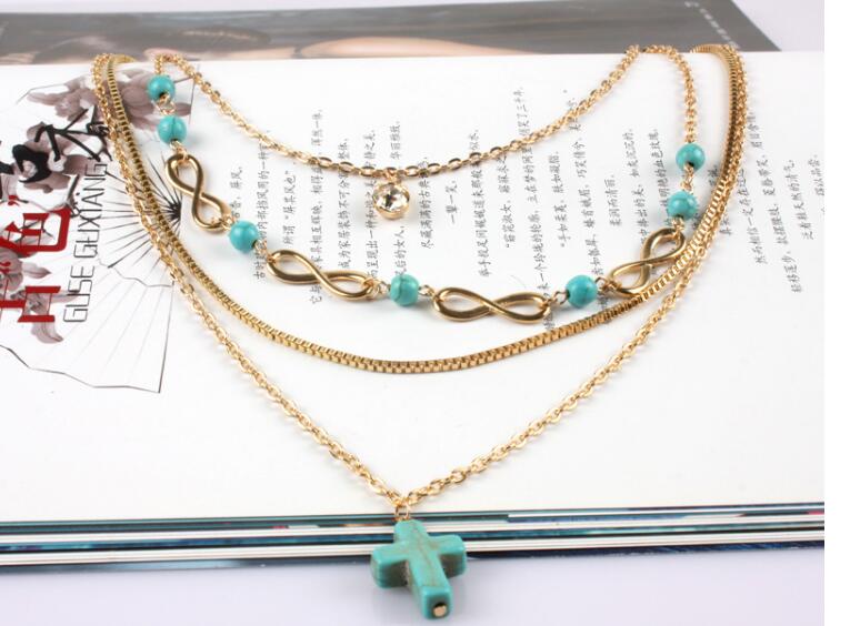 Boho Turquoise Cross Chic Necklace - Beauty Accessories