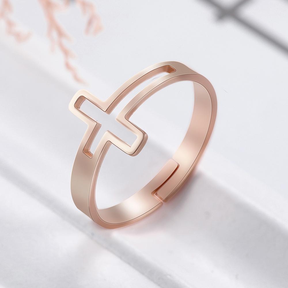 Cross stainless steel ring
