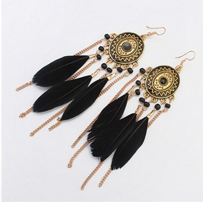 Bohemian feather earrings - Beauty Accessories