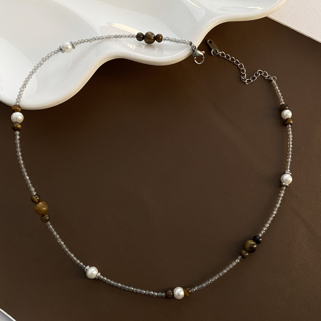 Tigereye Handmade Beaded Pearl Necklace - Beauty Accessories