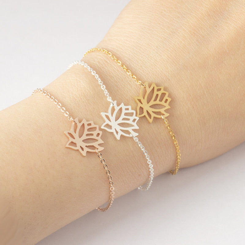 Stainless steel lotus bracelet - Beauty Accessories