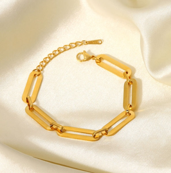 Ins Fashion Stainless Steel Chain Bracelet 18K Gold Plated