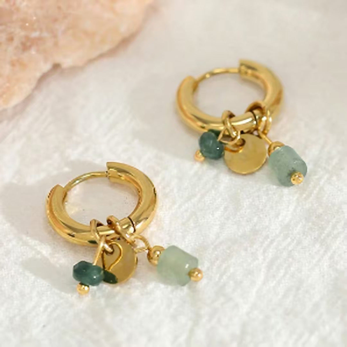 Bohemian Style Natural Stone Turquoise Eardrops - Beauty Accessories