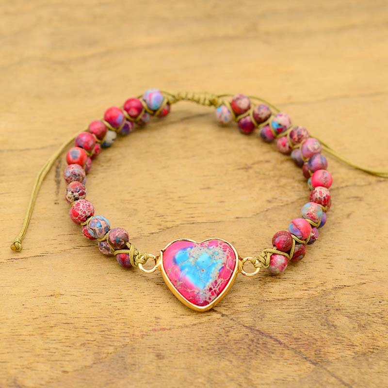 Red And Blue Love Emperor Stone Bracelet Fashion Popular Friendship Hand-Woven Bracelet
