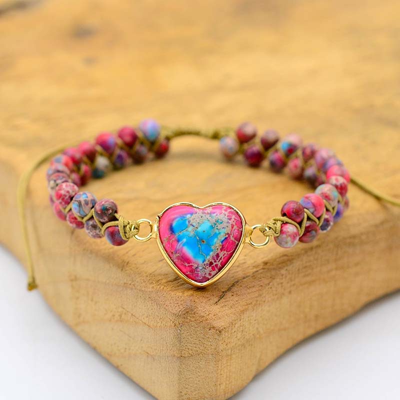 Red And Blue Love Emperor Stone Bracelet Fashion Popular Friendship Hand-Woven Bracelet