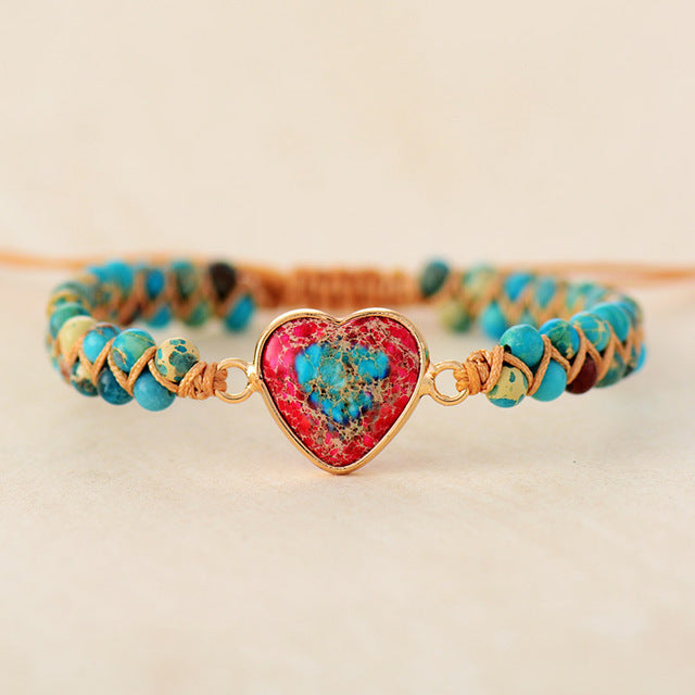 Red And Blue Love Emperor Stone Bracelet - Beauty Accessories