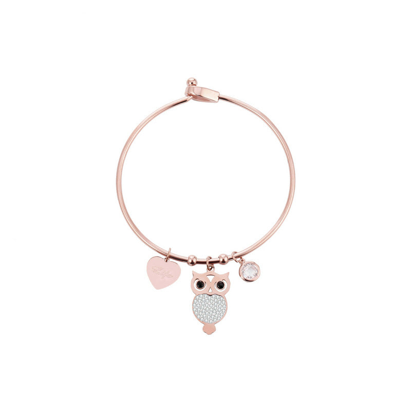 Stainless Steel Bracelet Devil'S Eye Pendant Bracelet Owl Pendant Stainless Steel Bracelet