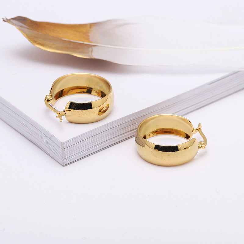 Stainless Steel Exaggerated Round Earrings