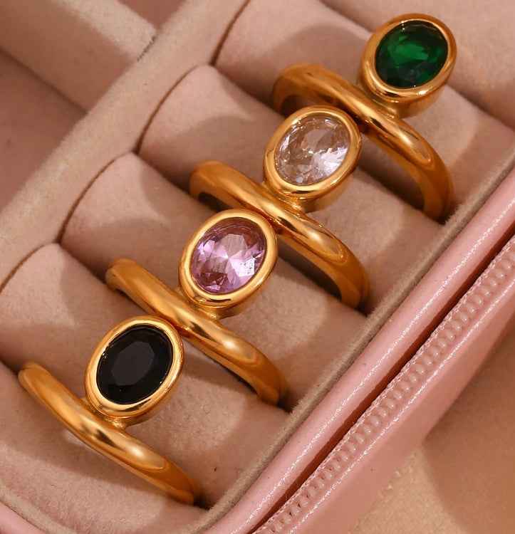 Minimalist Niche Personality Stainless Steel 18K Ring For Women