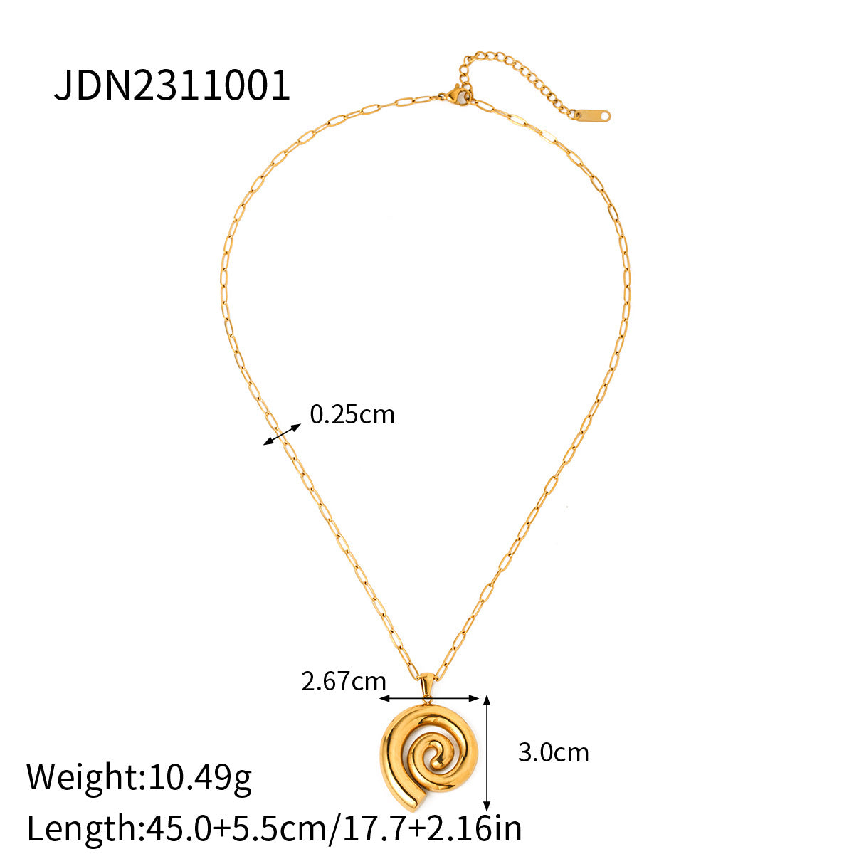 Stainless Steel 18K Gold Thread Circle Pendant Necklace - Beauty Accessories