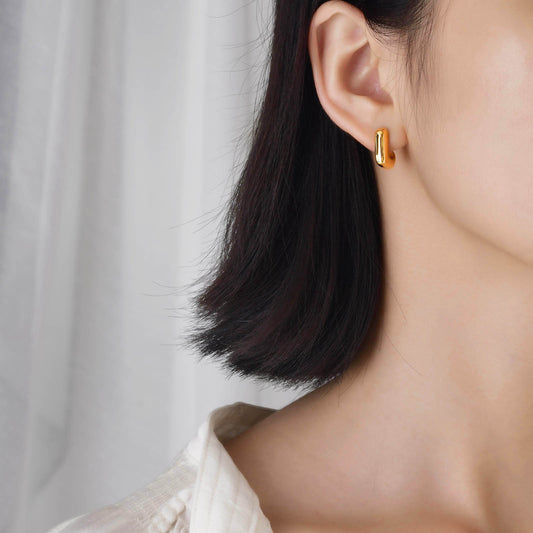 Stainless Steel Plain Geometric Earrings - Beauty Accessories