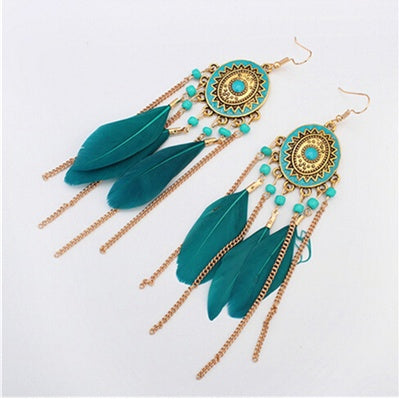 Bohemian feather earrings - Beauty Accessories