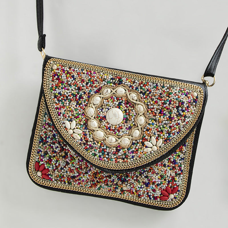 Bohemian Style Bag Bead Ethnic Style Satchel Shell - Beauty Accessories