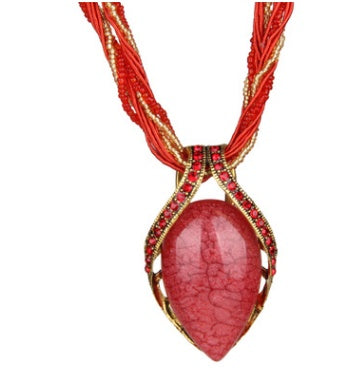 Vintage Bohemian Opal Crystal Necklace - Beauty Accessories