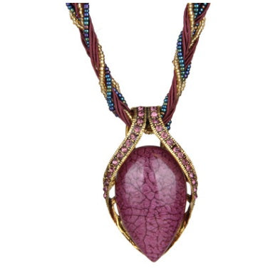 Vintage Bohemian Opal Crystal Necklace - Beauty Accessories