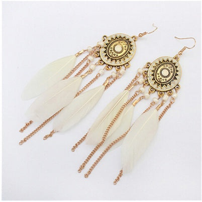 Bohemian feather earrings - Beauty Accessories
