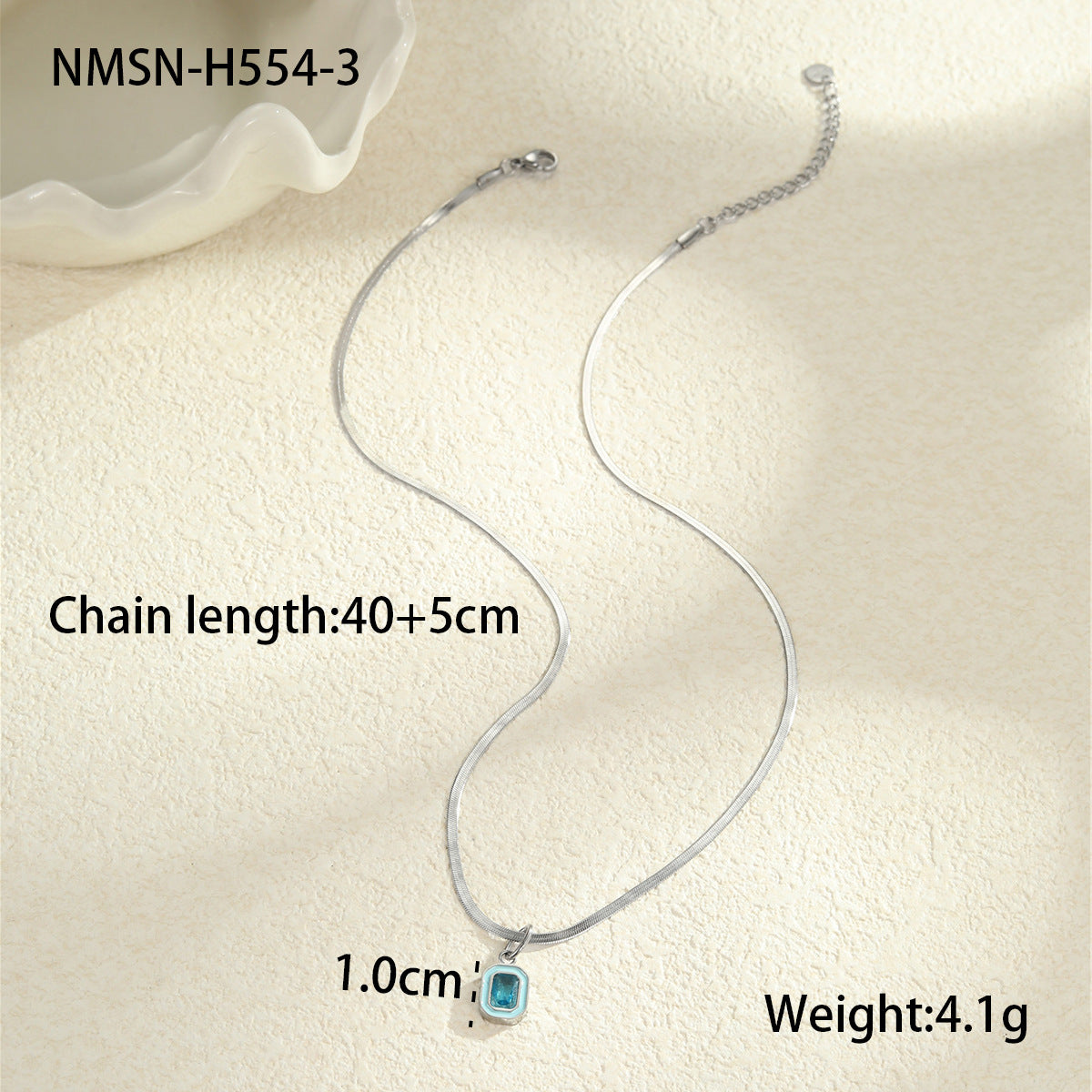 Color Zircon Minimalist Summer Stainless Steel Necklace - Beauty Accessories