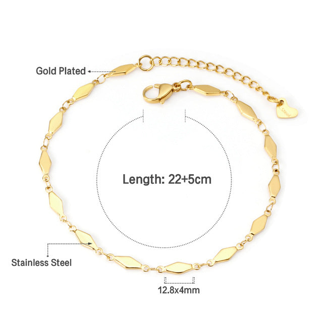 Stainless Steel Anklet Chain Foot Ornaments Female Casual Retro Travel Beach Anklet - Beauty Accessories
