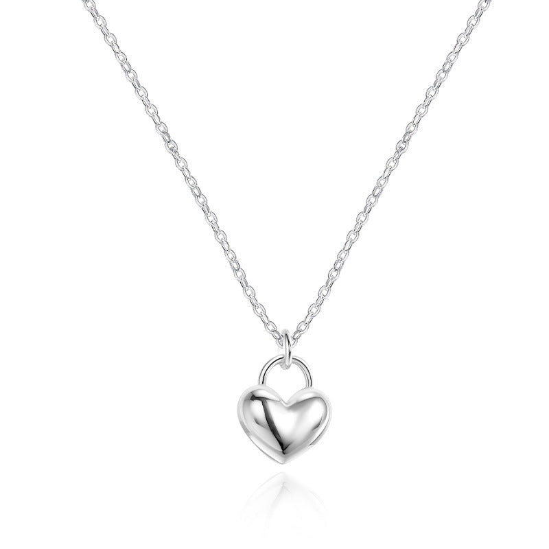 Stylish Sterling Silver Heart Pendant Necklace With A Smooth Finish - Beauty Accessories