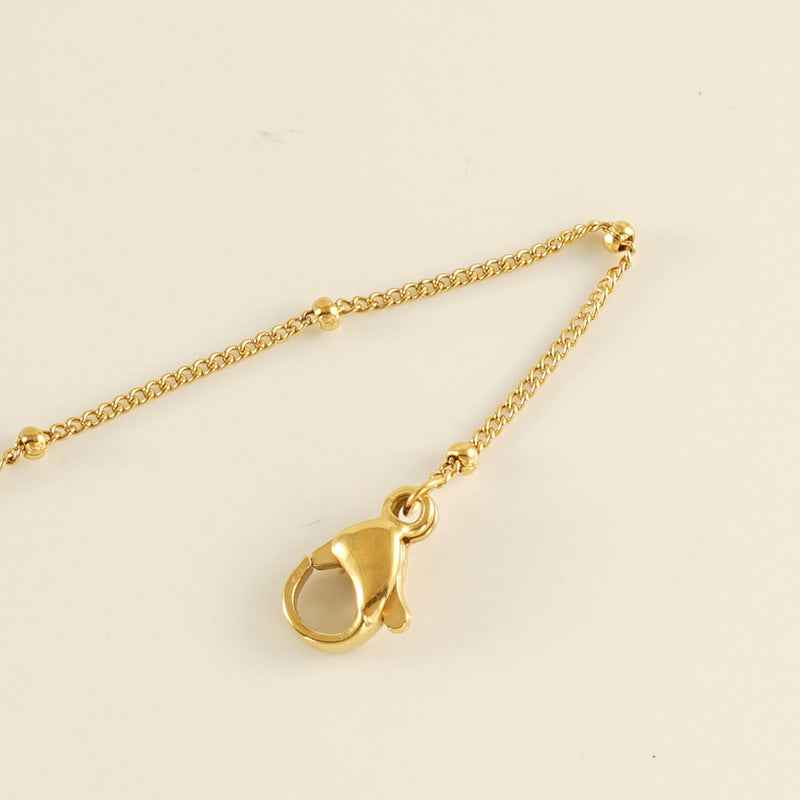 Stainless Steel Fashion Side Clip Bead Necklace Anklet - Beauty Accessories