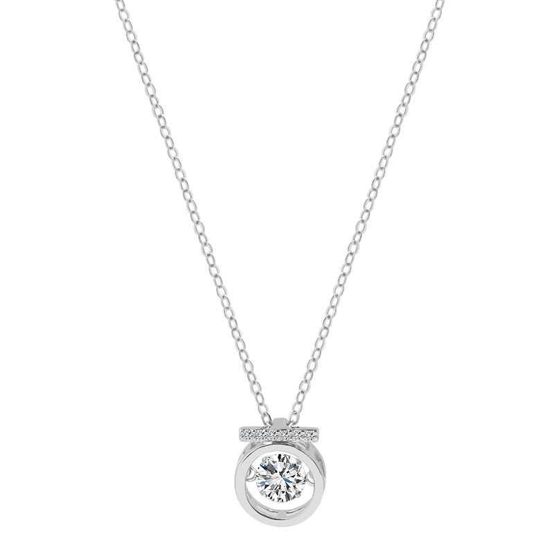 S925 Sterling Silver Beating Heart Necklace