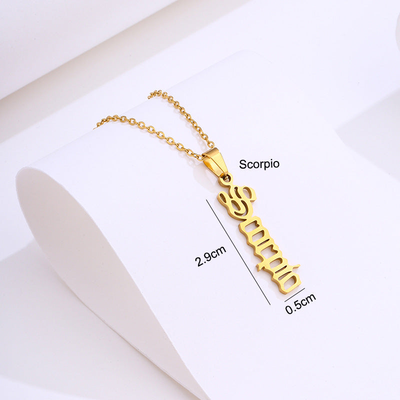 Stainless Steel Zodiac Necklace - Beauty Accessories